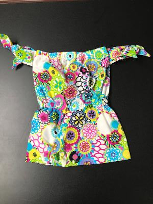 BEACH ROMPER MULTI FLOWERS/TIES