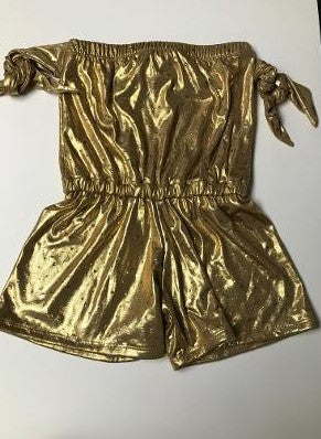 BEACH ROMPER GOLD SPARKLE /TIES