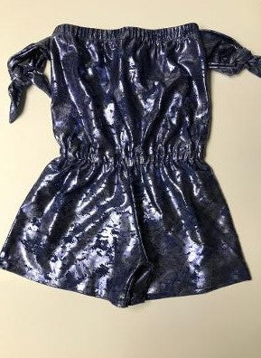 BEACH ROMPER BLUE JEANS/TIES