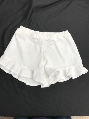 White Texture Ruffle Short