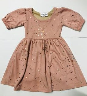 Blush Butterfly Bubble Sleeve Dress