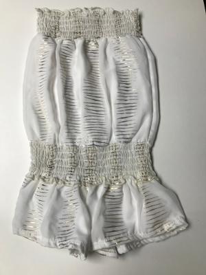 SMOCKED ROMPER WHITE GOLD LINES