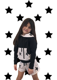 Black/Ivory Black Star Pocket Hoodie