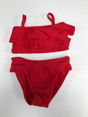 Red Bandeau Ruffle Bikini