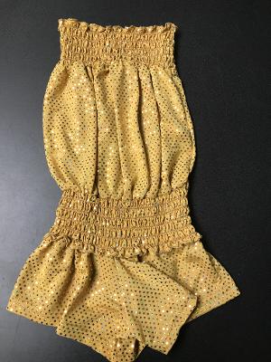 SMOCKED ROMPER GOLD SPARKLE