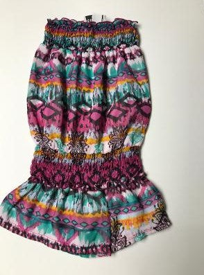 SMOCKED ROMPER PINK AZTEC