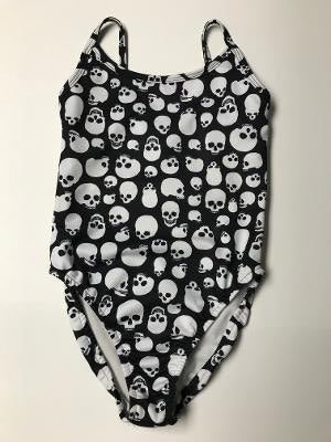 BLACK WHITE SKULLS 1PC TANKSUIT