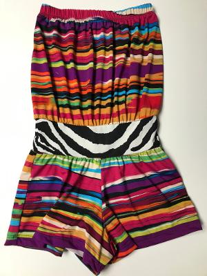 BEACH ROMPER MULTI STRIPE ZEBRA COMBO