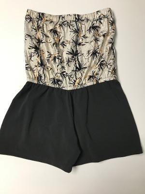 BEACH ROMPER EVEING PALM/BLACK