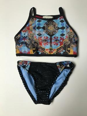 Blue Aztec Crop Jet Set