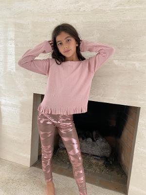 Blush Fringe Top/ Blush Camo Legging Set