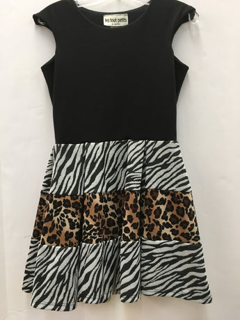 Black Split Zebra/Jungle Adrianna Dress