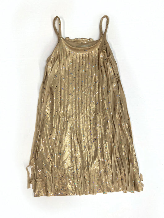 Solid Gold Sparkle Cut Fringe Dress