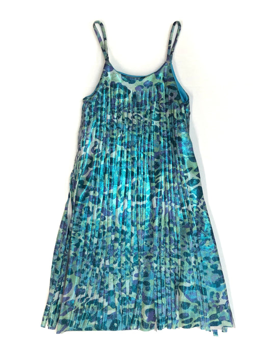 Turquoise Cougar Cut Fringe Dress