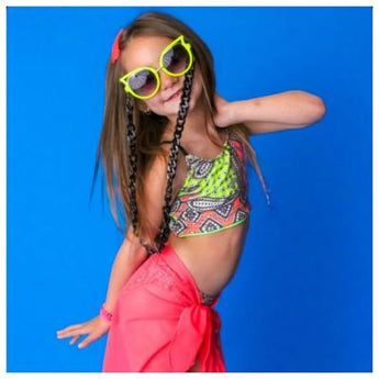 Neon Bandana Cami Crop Bikini