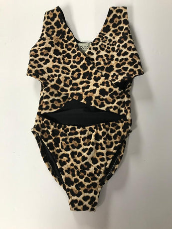 LEOPARD CRISS CROSS FRONT TANKSUIT
