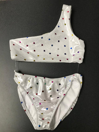 METALLIC MULTI HEART 1 SHOULDER BIKINI