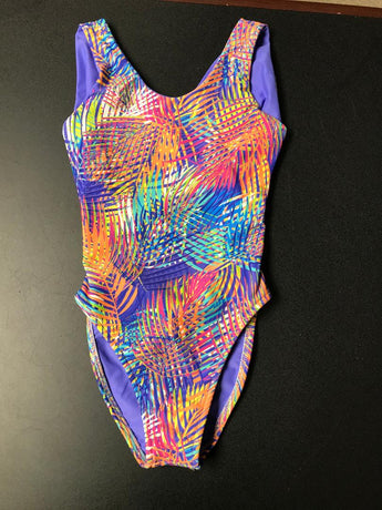 RAINBOW PALM CRISS CROSS BACK TANKSUIT