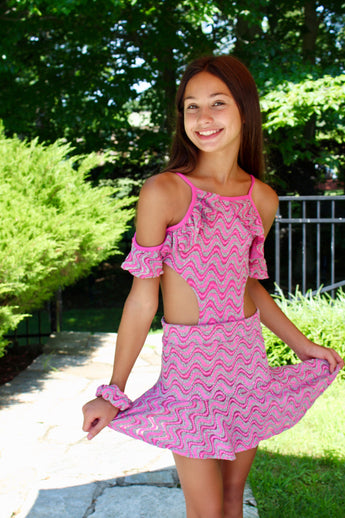 PINK WAVE ASSYMETRICAL SKIRT