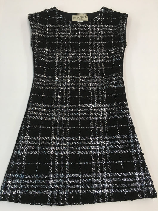 Black Plaid/Black Fall Sheath Dress