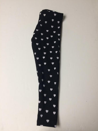 Black Knit White Heart Legging