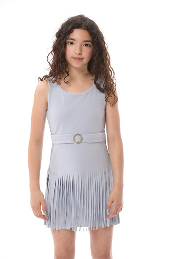 Blue Stone Tank fringe dress