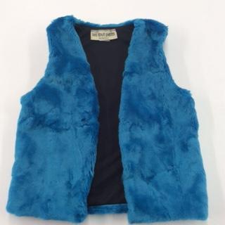 FUR TUNIC VEST TURQ