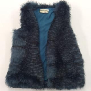 FUR TUNIC VEST DENIM