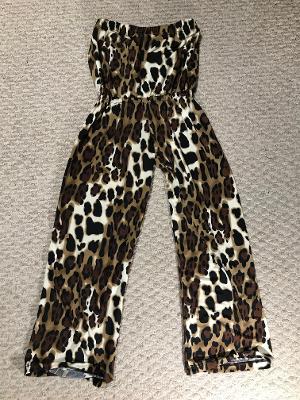 STRAPLESS JUMPSUIT LEOPARD