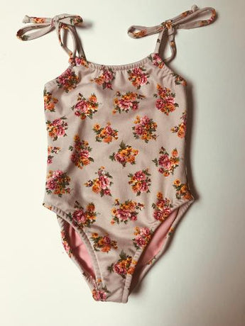 Mini Floral Tie Bow Tanksuit