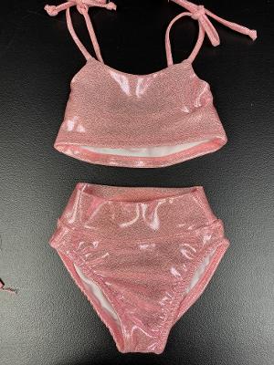 Infant Pink Ice Tie Bow High Waist Bikini