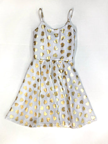 Distressed White Gold Heart Sundress