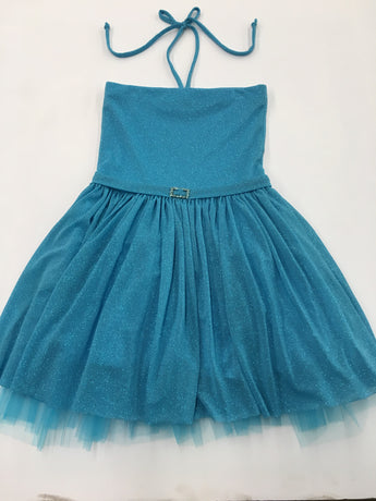 Turquoise Glitter Party Dress