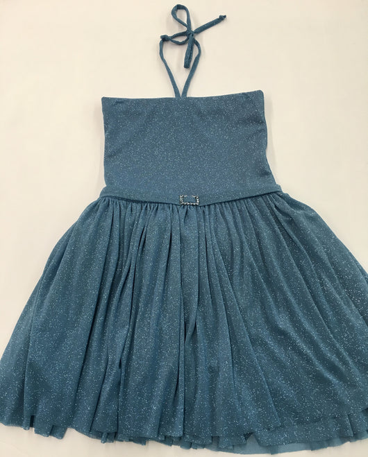 Blue Glitter Party Dress
