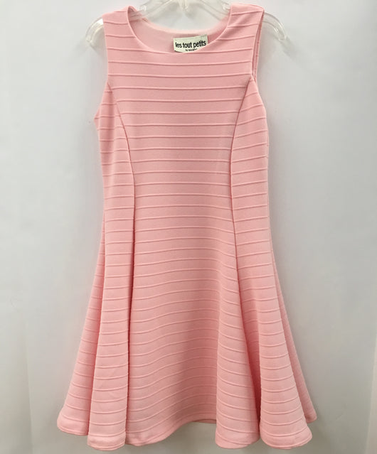 Pink Sleeveless Stripe Fit/Flare Dress