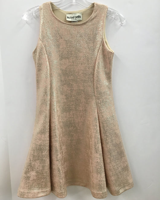 Gold Etch Sleeveless Fit/Flare Dress