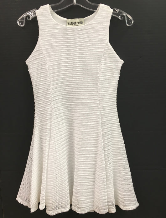 Weave White Sleeveless Fit/Flare Dress