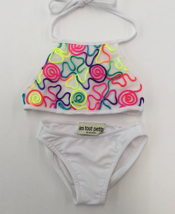 White Ribbon Halterkini