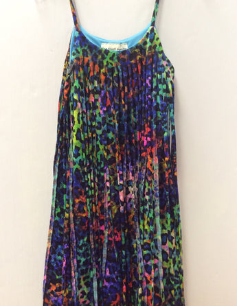 Multi Cheetah Fringe Dress