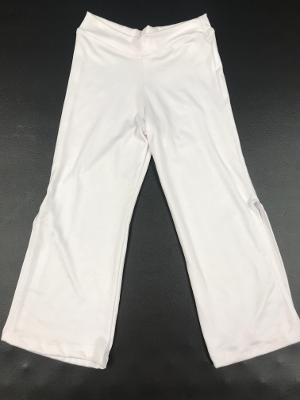 White Brush Lycra Slit Beach Pant