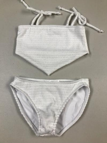 White Smocked Triangle Bikini