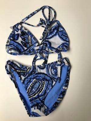 Blue White Paisley Bikini