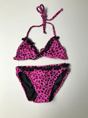 Pink Black Cheetah Bikini/Pom Poms