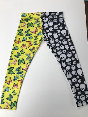 Yellow Butterfly/Skulls Split legging