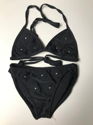 Black Lycra Bikini/Flower
