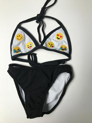 White/Black Emoji Bikini