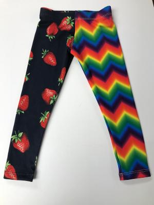 Black Strawberry/Rainbow Zig Zag Split legging