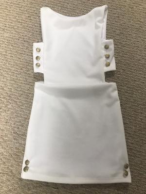 White Bandage Cut Out Dress Buttons
