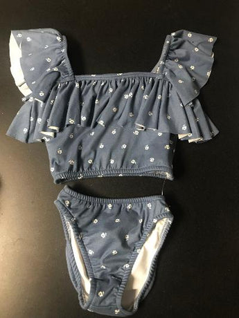 Denim Floral Ruffle Zoey Bikini