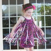 Pink/Black Cheetah Cut Fringe Dress